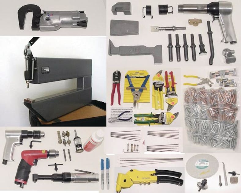Sheet Metal Technicians Tool Bag Kit with 3X Rivet Gun & Drill Motor