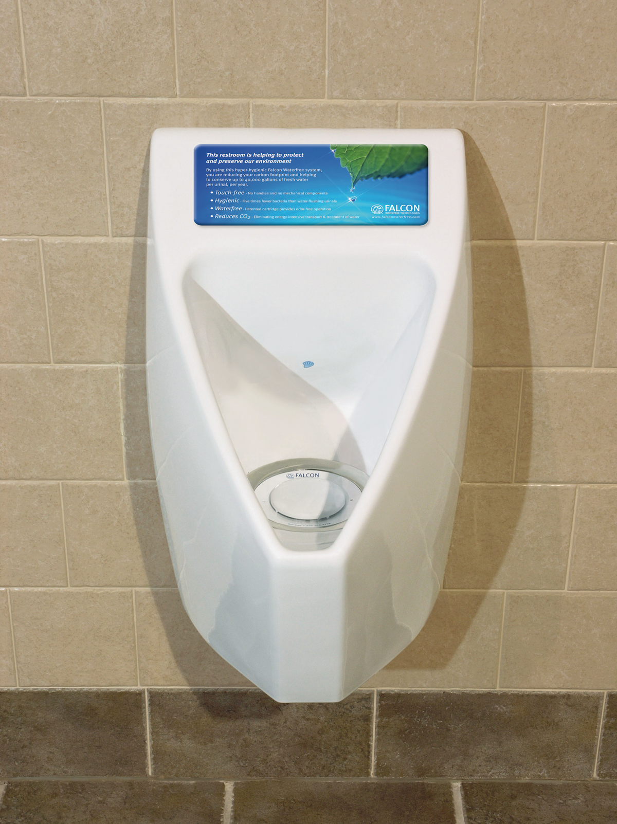 F7000 waterfree urinal From Falcon Waterfree Technologies Aviation Pros