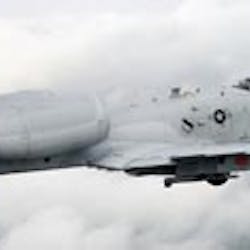 An A-10C Thunderbolt II from Eglin Air Force Base, FL, was flown along the coast of Florida in March, powered solely by a biomass-derived jet fuel blend. The A-10 was fueled with a 50/50 blend of Hydrotreated Renewable Jet and JP-8. Photo courtesy of U.S. Air Force Senior Master Sgt. Joy Josephson.