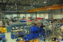 Inside Heli-One’s Boundary Bay helicopter maintenance, repair, and overhaul facility. Photo by Ronald Donner. Inside Heli-One’s Boundary Bay helicopter maintenance, repair, and overhaul facility. Photo by Ronald Donner.