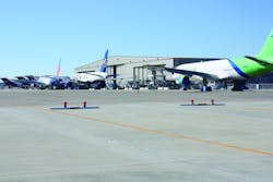 Flightstar (below) operates a major MRO facility at Cecil, and is preparing to move into a new paint facility (inset) that it will utilize in conjunction with the Florida State College at Jacksonville. Flightstar (below) operates a major MRO facility at Cecil, and is preparing to move into a new paint facility (inset) that it will utilize in conjunction with the Florida State College at Jacksonville.