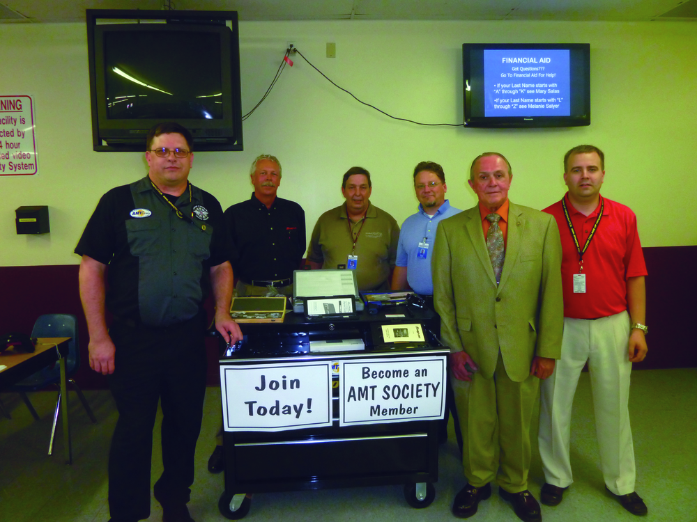 Michael A. Molzahn and Tom Hendershot at the presentation of the AMTSociety toolbox and tools to Spartan College. Photo courtesy of Damon Bowling.