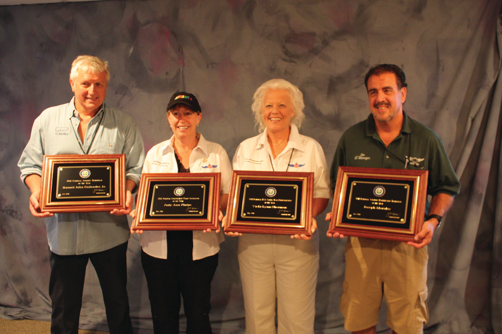 2011 National GA Award Winners: Russ Callender, Avionics Technician of the Year; Judy Ann Phelps, Certified Flight Instructor of the Year; Vicki Lynn Sherman, FAASTeam, Representative of the Year; and Joe Morales, AMT of the Year.