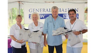 The 2011 General Aviation Award winners with jackets from AMTSociety. Photo courtesy of Ronald Donner.