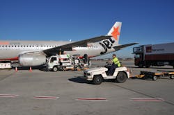 Jetstar, the Qantas low-cost subsidiary, has moved into the international market after establishing its domestic service. This flight is on a turnaround to Denpasar, Indonesia, a popular holiday destination. Jetstar, the Qantas low-cost subsidiary, has moved into the international market after establishing its domestic service. This flight is on a turnaround to Denpasar, Indonesia, a popular holiday destination.