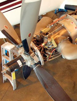 Propeller assemblies and engines such as on this King Air can be leased from asset management companies rather than an operator purchasing them outright.