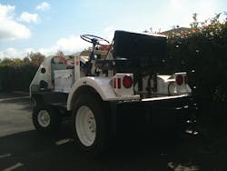 Corvus Energy plans to use this tug to test GSE powered with lithium-ion batteries. Two battery modules for a total of 13 kilowatts/hour power the tug. Corvus Energy plans to use this tug to test GSE powered with lithium-ion batteries. Two battery modules for a total of 13 kilowatts/hour power the tug.
