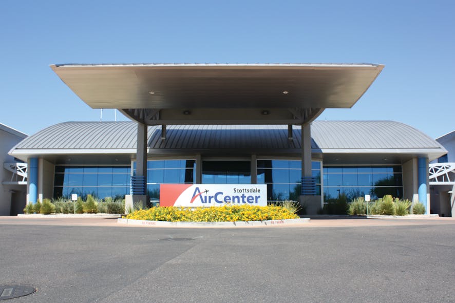 The landside entrance at Scottsdale Air Center