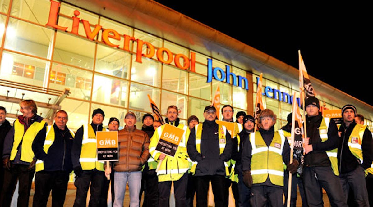 Liverpool John Lennon Airport Staff Protest Over Job Cuts 41429804
