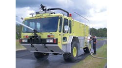 Every system on each remanufactured Titan was tested thoroughly before delivery. Crash Truck Services delivered the rebuilt fire engine to the airfield and conducted training.
