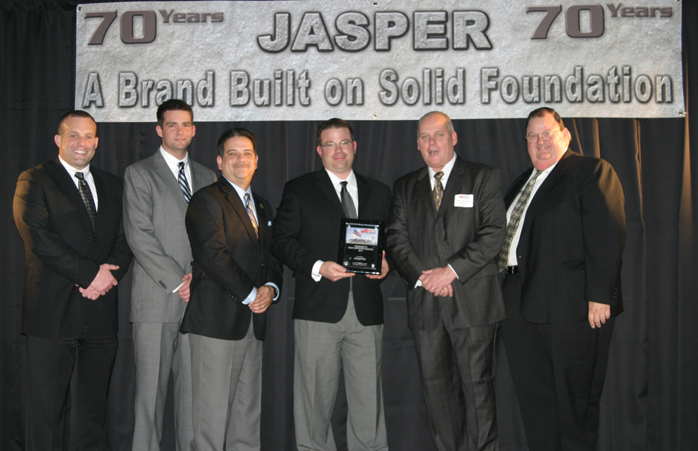 The associates of the Houston Branch are as follows (pictured left to right): Brian Flanagan - Outside Sales Representative (OSR) Matt Miller - OSR Steve Beltran - OSR David Eschbach - Houston Branch Manager Ken Williamson - JASPER Regional Manager Ed Nesbitt - OSR