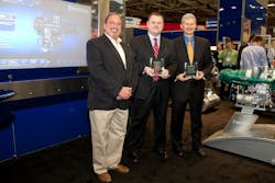 From left to right: Jeff Warner, President, NORTH Flight Data Systems; Paul Campbell, Rolls-Royce Vice President, Customer Business, Helicopters; and Lance Bospflug, President of PHI.