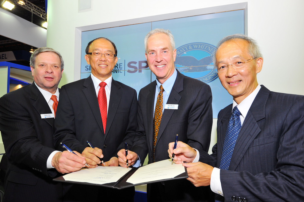 Pratt & Whitney signs a five-year Memorandum of Understanding with Singapore Polytechnic at the Singapore Air Show 2012.