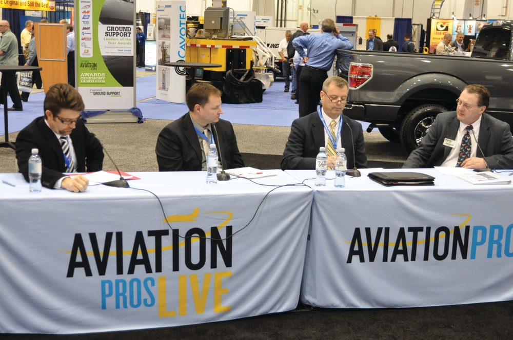 From left to right, Vinnie Venditto, Jet Aviation; Chad Doehring, Duncan Aviation; Rich Baeder, Elliott Aviation; and myself.