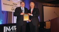AMT magazine editor Ron Donner accepts NATA&apos;s Aviation Journalism Award