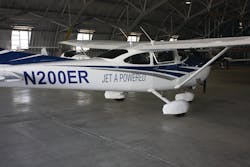 Diesel engine powered Cessna 182. Diesel engine powered Cessna 182.