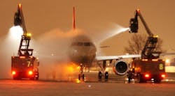 New airports with 10,000 annual departures located in certain cold climate zones are required to collect 60 percent of aircraft deicing fluid after deicing New airports with 10,000 annual departures located in certain cold climate zones are required to collect 60 percent of aircraft deicing fluid after deicing