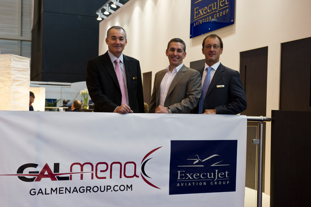 From EBACE 2012 in Geneva, l to r: Nick Weber, ExecuJet Middle East director of maintenance; Marc St-Hilaire, GAL Aviation partner and vice-president of business development; and Mike Berry, ExecuJet Middle East managing director.