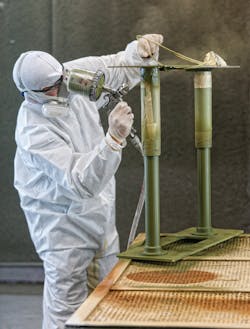 The Gulfstream Brunswick service center is one of the recipients of the FAA Diamond Award; a shot from the paint shop. The Gulfstream Brunswick service center is one of the recipients of the FAA Diamond Award; a shot from the paint shop.