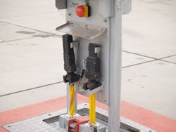 The Cavotec Fladung 400Hz pit system, shown here at Frankfurt Airport, are similar to those that will be included in the project in India.