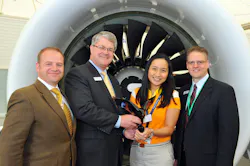 P&W Commercial Engines President, Todd Kallman (center left) with Candice Iyog, vice president, Marketing for Cebu Pacific. P&W Commercial Engines President, Todd Kallman (center left) with Candice Iyog, vice president, Marketing for Cebu Pacific.