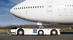 TaxiBot - a new aircraft tractor controlled by the pilot from the cockpit that pulls aircraft from the gate to the runway without using engine power. TaxiBot - a new aircraft tractor controlled by the pilot from the cockpit that pulls aircraft from the gate to the runway without using engine power.