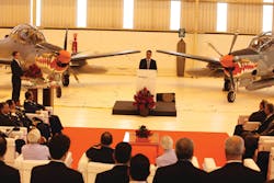 Luiz Carlos Aguiar, President of Embraer Defense and Security, during the delivery ceremony, today, August 6, 2012, of four aircraft A-29 Super Tucano to the Indonesia Air Force.