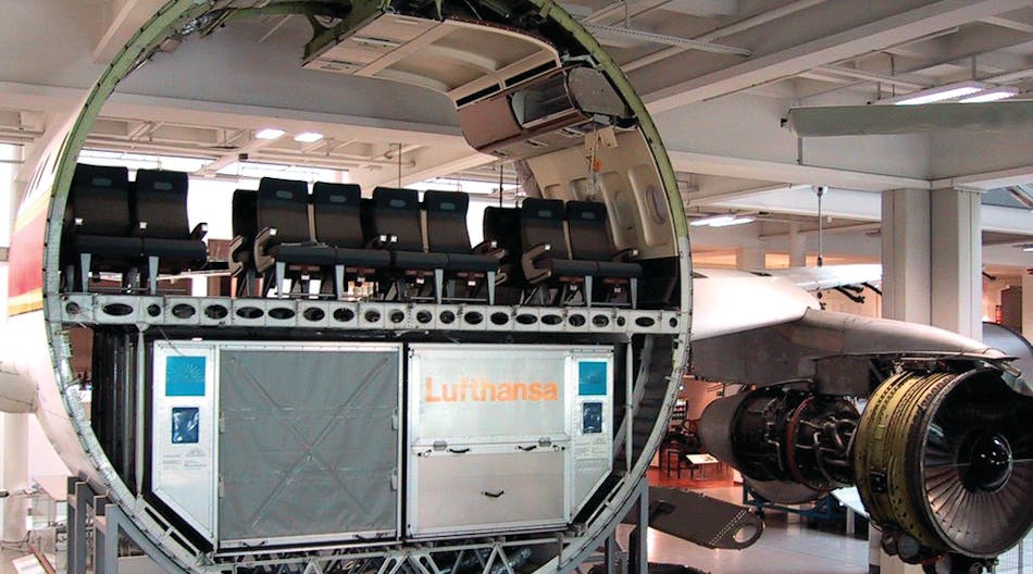 Cross section of a A300 showing cargo hold beneath passenger section.