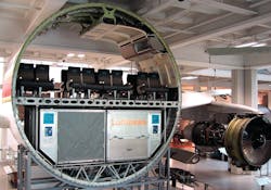 Cross section of a A300 showing cargo hold beneath passenger section. Cross section of a A300 showing cargo hold beneath passenger section.