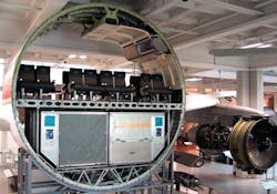 Cross section of a A300 showing cargo hold beneath passenger section.