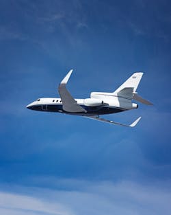 Falcon 50 with API Blended Winglets. Falcon 50 with API Blended Winglets.