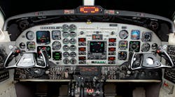 King Air 350 instrument panel before the retrofit.