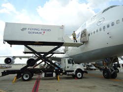 The hybrid truck made its first delivery run to O'Hare International Airport just last summer. The hybrid truck made its first delivery run to O'Hare International Airport just last summer.