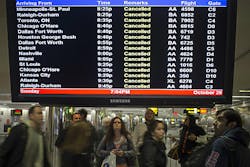 The Global Business Travel Association says the cost of lost travel could exceed $600 million. The Global Business Travel Association says the cost of lost travel could exceed $600 million.