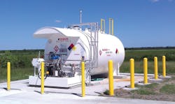 A UL2085-listed tank located at the The Hyde County Airport in North Carolina. A UL2085-listed tank located at the The Hyde County Airport in North Carolina.