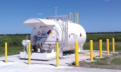 A UL2085-listed tank located at the The Hyde County Airport in North Carolina. A UL2085-listed tank located at the The Hyde County Airport in North Carolina.