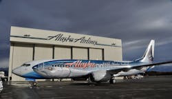 Alaska Airlines says the fish-themed Boeing 737-800 is the most intricately painted commercial aircraft in the world and celebrates the partnership of Alaska Airlines and the Alaska Seafood Marketing Institute. Alaska Airlines says the fish-themed Boeing 737-800 is the most intricately painted commercial aircraft in the world and celebrates the partnership of Alaska Airlines and the Alaska Seafood Marketing Institute.