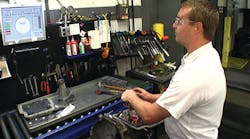 During JASPER’s remanufacturing process, each transmission is given an identification number. As the transmission is assembled, the identification number is typed into the hydraulic clutch test software, allowing the software to pull the correct test for the transmission. During JASPER’s remanufacturing process, each transmission is given an identification number. As the transmission is assembled, the identification number is typed into the hydraulic clutch test software, allowing the software to pull the correct test for the transmission.