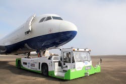 The TaxiBot system allows pilots to 'drive' both aircraft and tractor direct from the flight deck. The TaxiBot system allows pilots to 'drive' both aircraft and tractor direct from the flight deck.