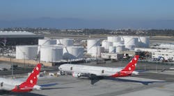 In 1985, airlines formed a California Mutual Benefit Corporation to purchase the oil company facilities on LAX, lease the property and rights-of-way from the airport authority, finance the acquisitions and improvements, and manage the fuel infrastructure and operations.