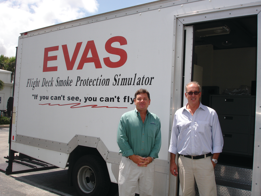 Banyan's Alvie Barron and EVAS factory representative Kurt Poruk worked together to bring an EVAS simulator to Banyan.
