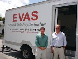 Banyan&apos;s Alvie Barron and EVAS factory representative Kurt Poruk worked together to bring an EVAS simulator to Banyan.