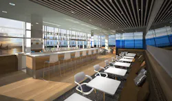 Rendering of what the new Airspace Lounge will look like at CLE. Rendering of what the new Airspace Lounge will look like at CLE.