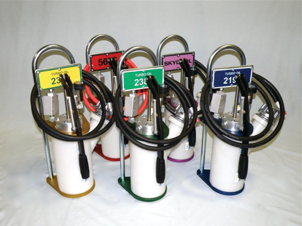 The 1-gallon, hand-operated dispensers.