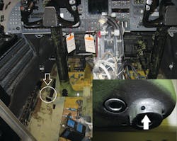 The location of the crack was at the control yoke pivot point and impossible to see with the yoke installed. The location of the crack was at the control yoke pivot point and impossible to see with the yoke installed.
