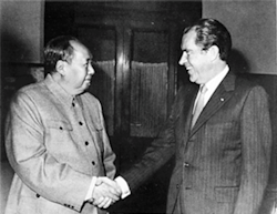Richard Nixon meets with Mao Zedong in Beijing, Feb. 21, 1972. Richard Nixon meets with Mao Zedong in Beijing, Feb. 21, 1972.