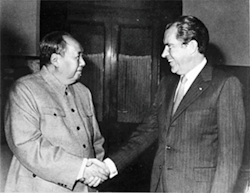 Richard Nixon meets with Mao Zedong in Beijing, Feb. 21, 1972.