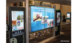 Port Columbus International Airports installed Clear Channel Airports kiosks designed to grab passenger attention.