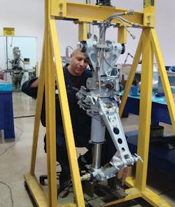 CRJ Nose Landing Gear during final assembly and return to service at Av-Reps. CRJ Nose Landing Gear during final assembly and return to service at Av-Reps.