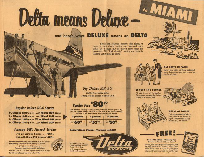 'Delta Means Deluxe' took a turn for the better in 1959 as passengers could board without a walk across the ramp.
